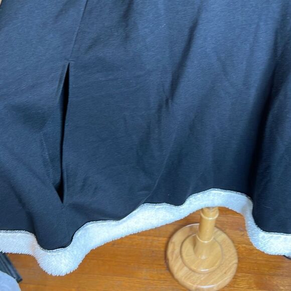 Black Hooded Cat Ear Fuzzy Trim Poncho Sample Piece Size S/M - Picture 3 of 6